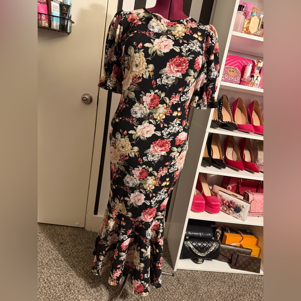 Floral Black Dress